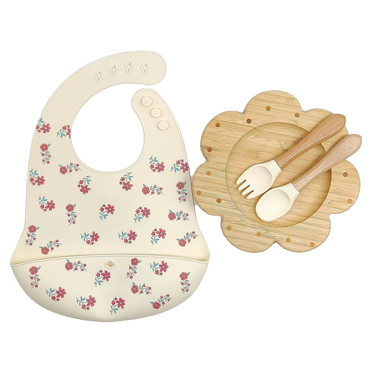 Bamboo Silicone Feeding Set