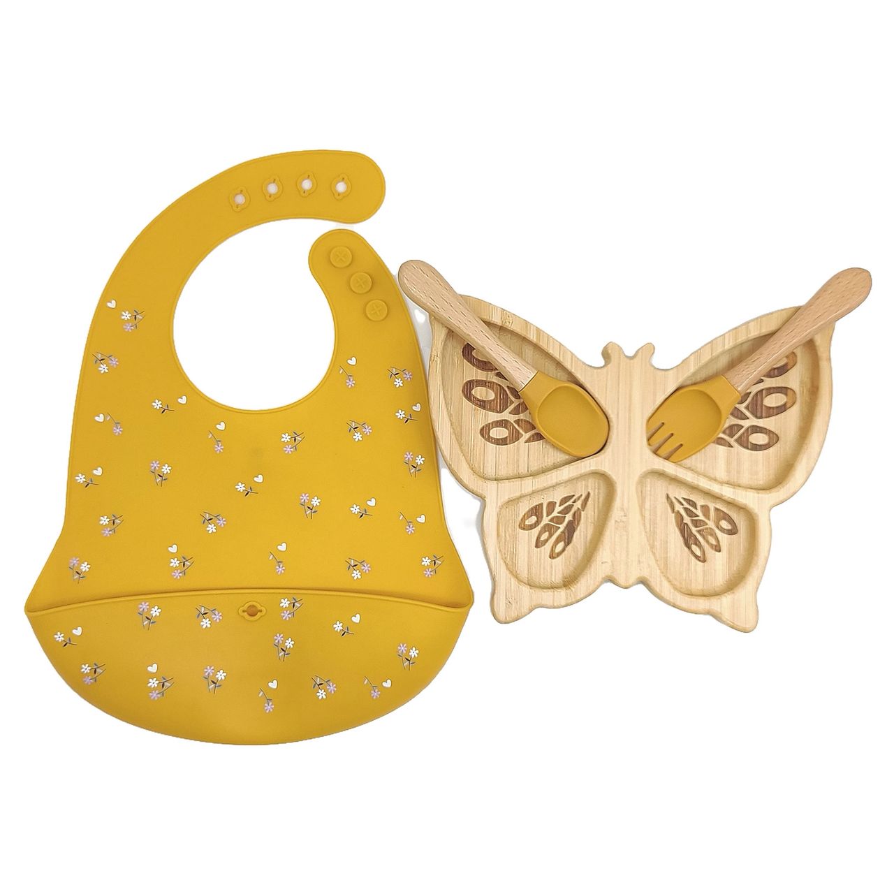 Bamboo Silicone Feeding Set